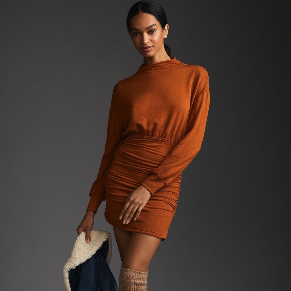 Rushed Brown Dress from Anthropologie